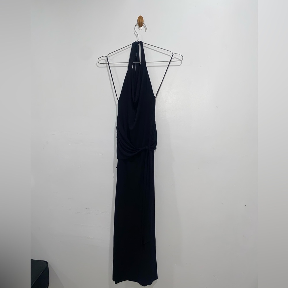 ZARA Black Halter Maxi Dress | Size S| Elegant Evening Dress